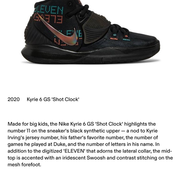 Nike Kyrie VI 6 Shot Clock GS Sz 3.5Y GUC - Picture 7 of 7